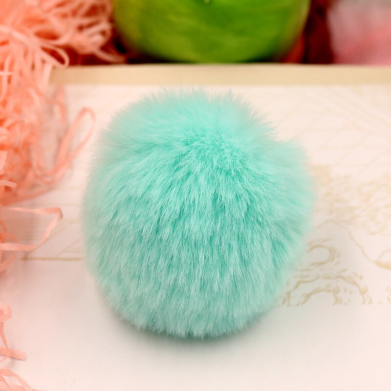 6cm Rex Rabbitt Haarbal Mooie Pluizige Stof Pompom Vrouwen Tas Sleutelhanger Hoofdband Speelgoed DIY Accessoire Sieraden Grote Zachte harige Pompons: Green