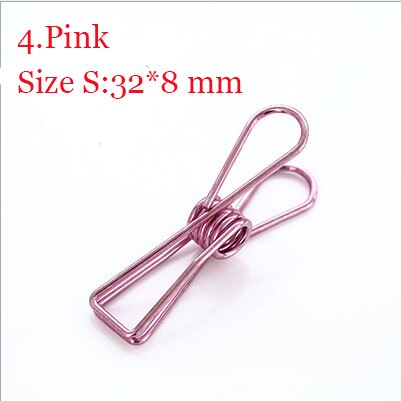 20 pcs/1 lot Cute Metal Binder Clips Clips Small Craft Photo Pegs office bookmarks Kawaii Stationery 5 Color Size S M L: Pink Size S