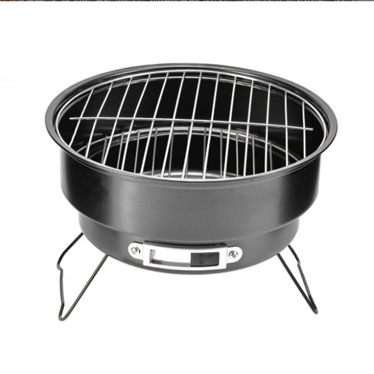 Portable Grill For BBQ Round Stainless Steel BBQ Stove Mini Camping Wood And Charcoal Barbecues Grill BBQ Grill Barbecue Grill