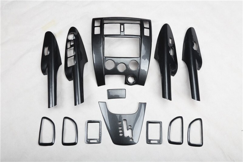 Lsrtw2017, fibra de carbono Abs, Panel de engranajes para coche, elevador de ventana, marco de ventilación para Hyundai Tucson 2006 2007