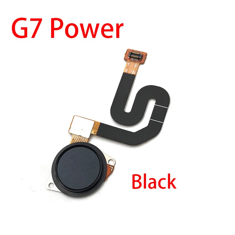 Sensor de huella dactilar Inicio tecla de retorno botón de menú, Cable flexible para Motorola Moto G7 Plus / G7 G8 Power / One Vision Home: G7 Power Black