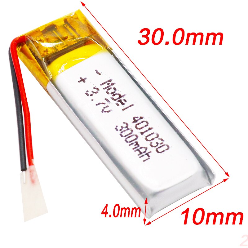 3.7V Lipo 401030 300mAh Lithium Battery For MP3 MP4 GPS Rechargeable Reading Pen Headset DVD tablet Bluetooth camera Lipo cell