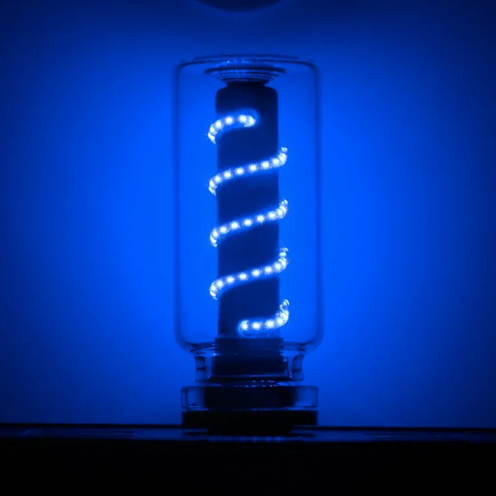 Bombilla LED USB con filamento en espiral, atenuación táctil, 5V, bombillas LED Retro, luz nocturna de 1W, iluminación LED decorativa incandescente para acampar, 1 ud.: Azul