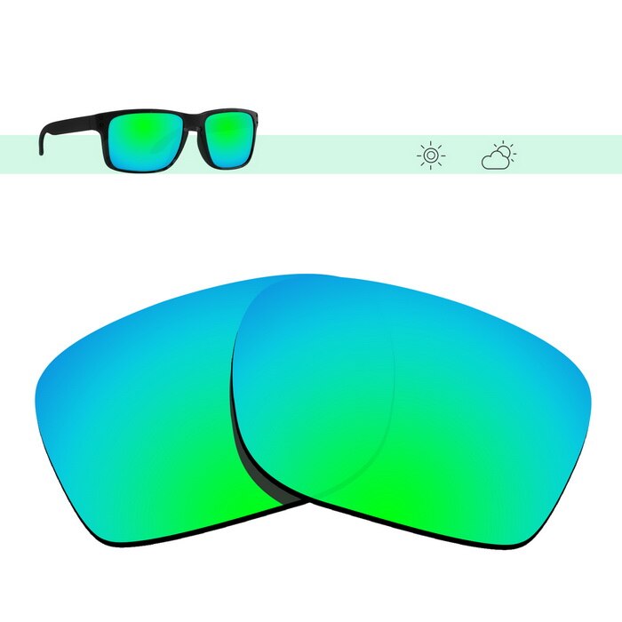 Glintbay Gepolariseerde Vervanging Zonnebril Lenzen Voor Oakley Holbrook-Meerdere Opties: Green Mirror