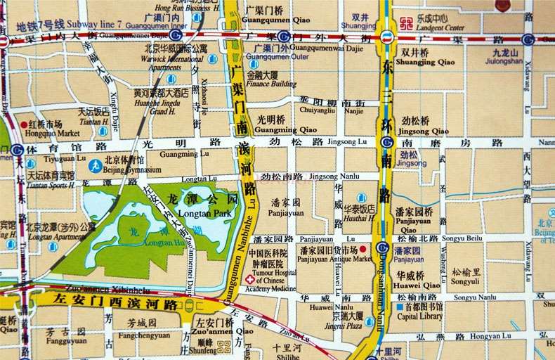 Beijing Verkeer Reizen Kaart Beijing Toeristische Attracties Karakteristieke Zakenwijk