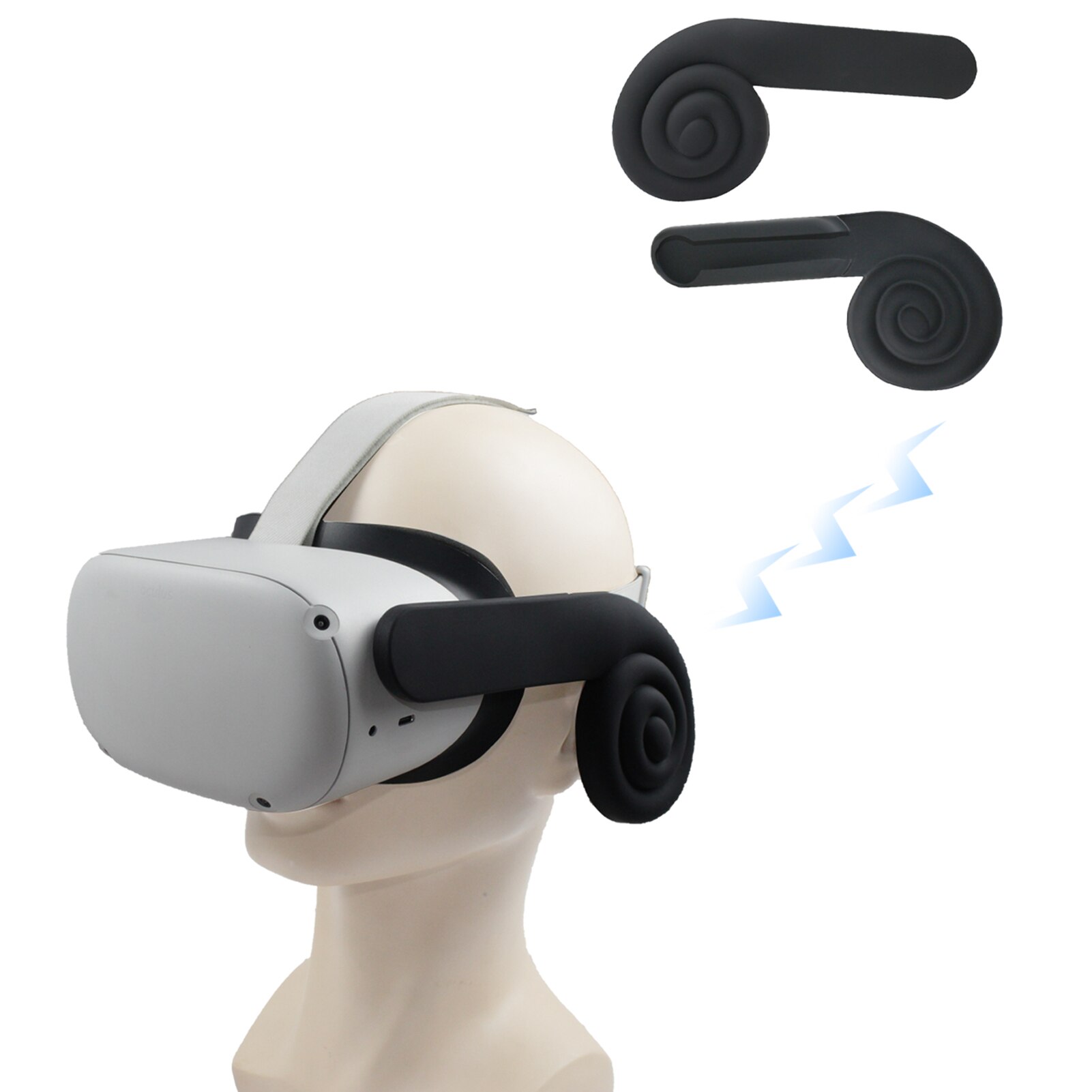 VR Accessories Silicone Ear Muffs For Oculus Quest 2 VR Headset Enhancing Sound Solution For Oculus Quest2 Vr (1 Pair)