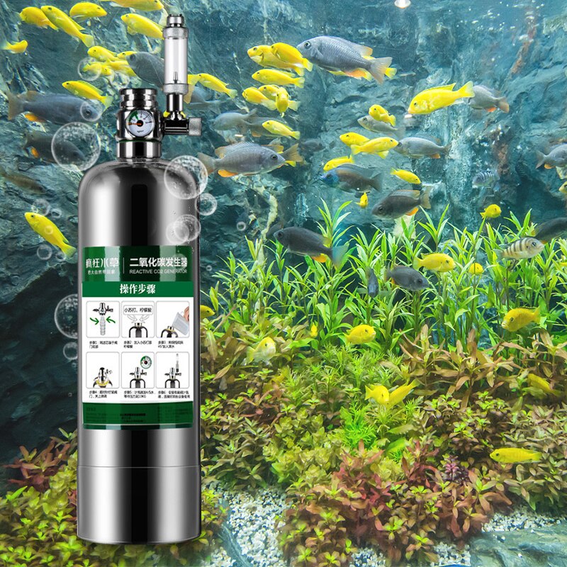 Système de générateur de CO2 pour Aquarium, Kit de cylindre en acier inoxydable, générateur de dioxyde de carbone, Kit de plantes d&#39;aquarium