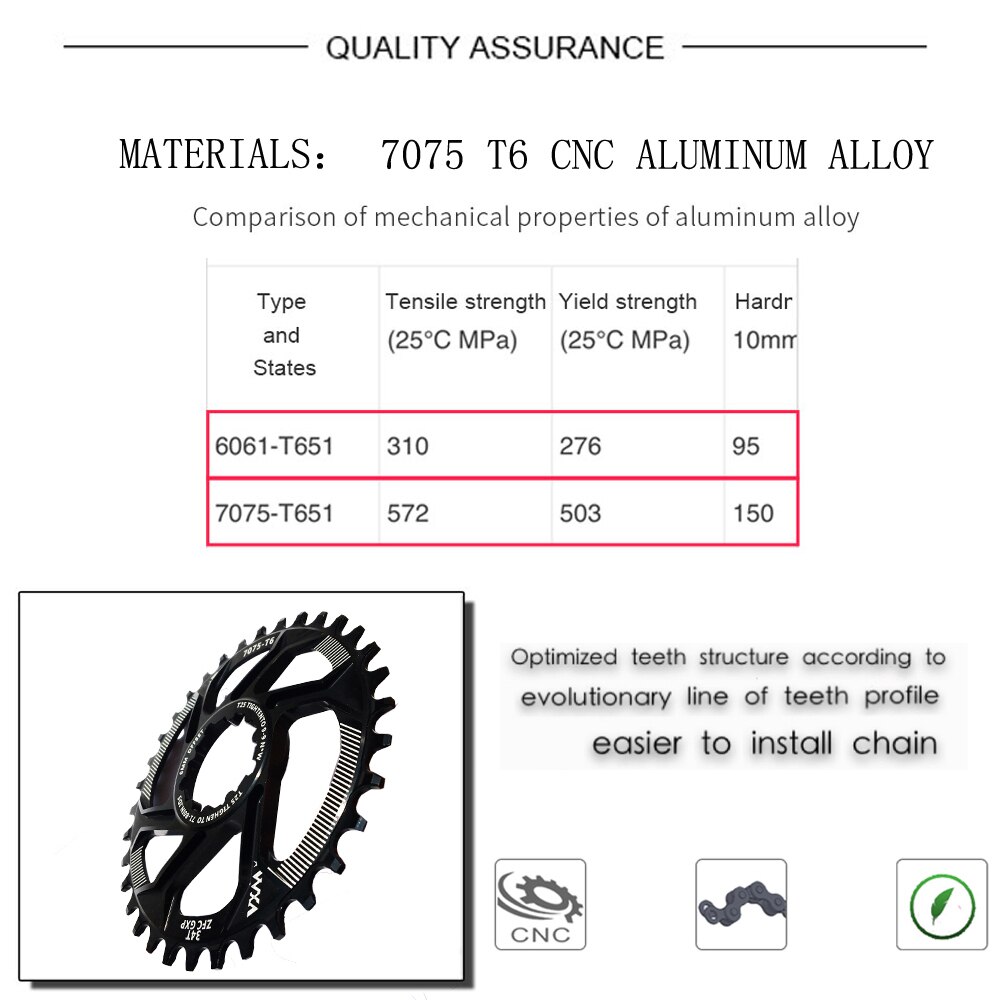 Vxm fietskettingblad 30t 32t 34t 36t 38t smal breed fietskettingblad voor gxp  xx1 x9 xo x01 cnc  al7075 crankstel fietsonderdelen