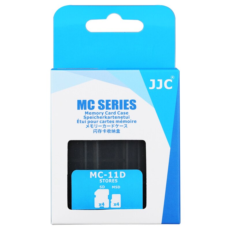 JJC SD MicroSD Card Case With Metal Carabiner Waterproof Memory Card Box Holder for 4 SD SDXC SDHC + 4 MSD Micro SD TF Cards