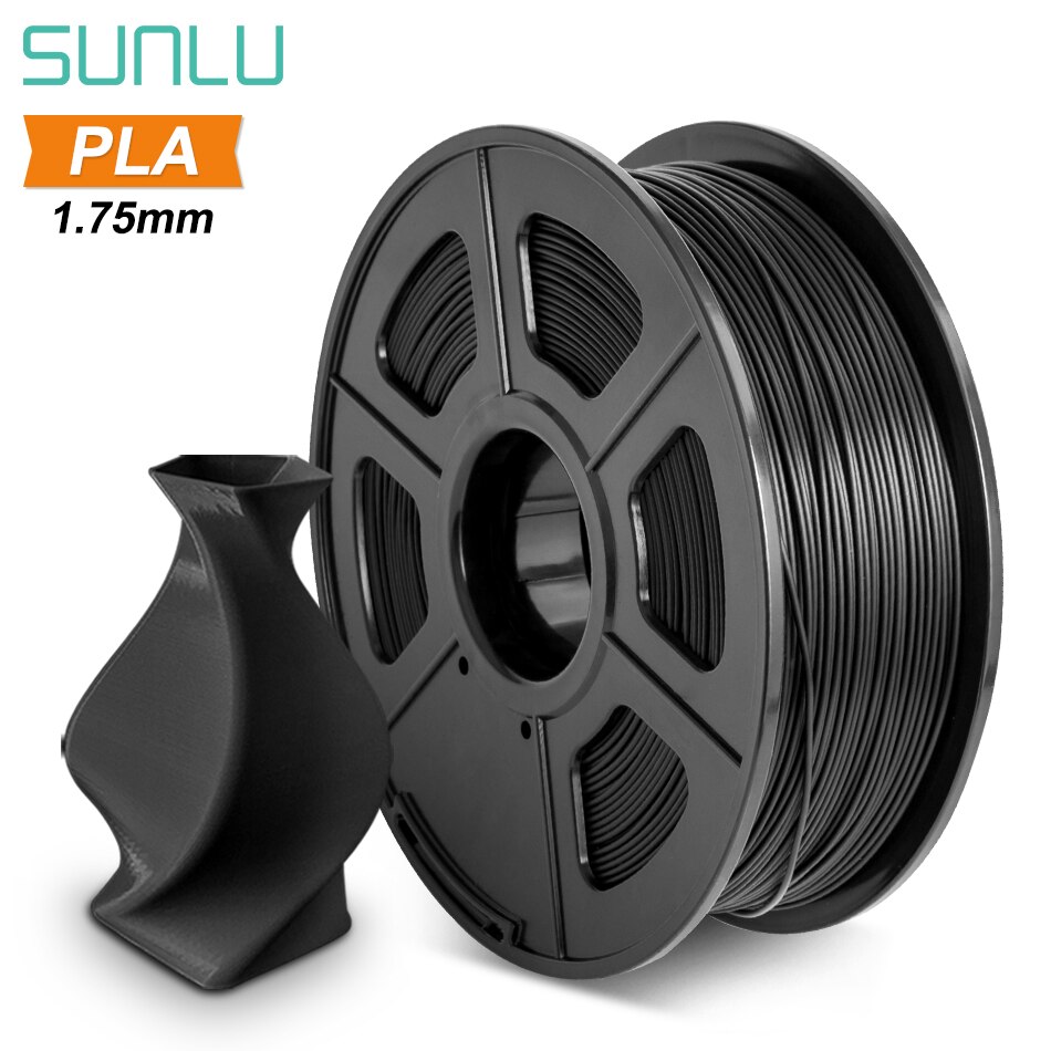 3D Printer Filament Skin PLA 1.75mm 1KG/2.2LB Spool Black Color with Lenght of 335m in Dimensional Accuracy+/-0.02mm