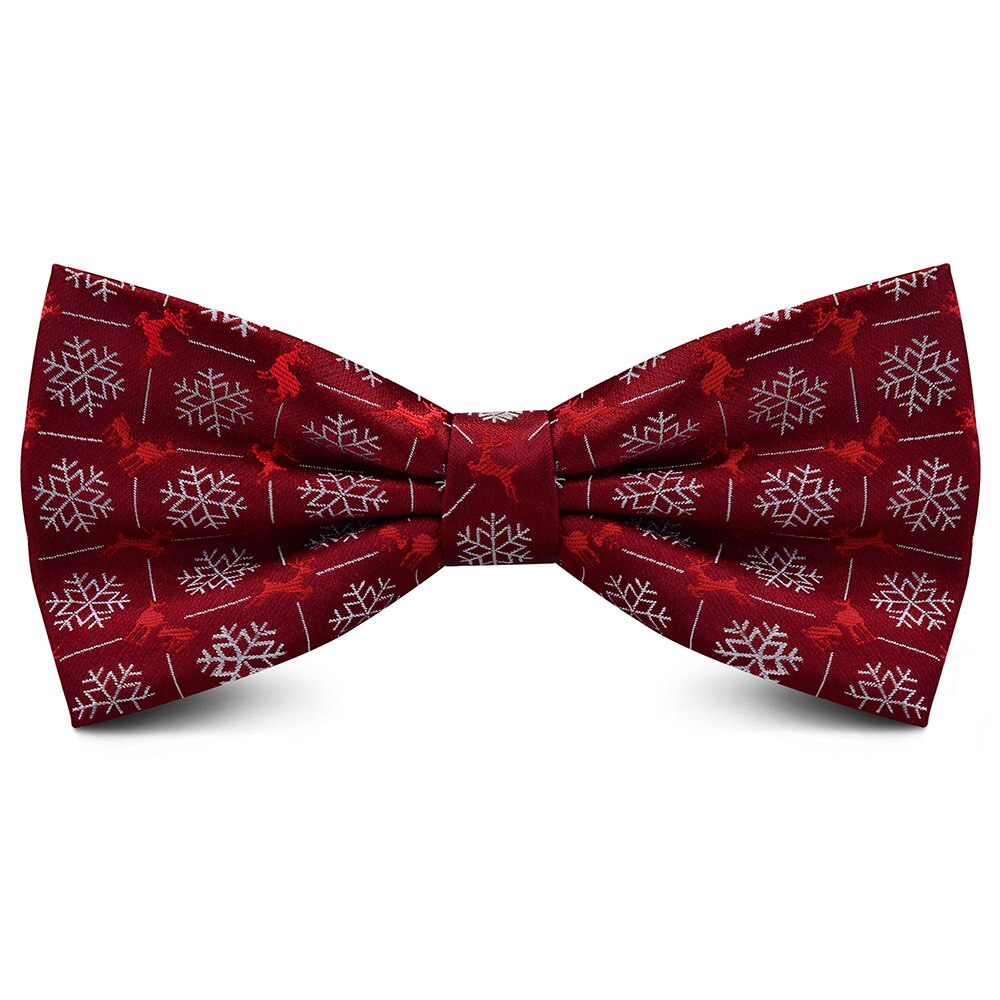GUSLESON Double Fold Men's Christmas Bow ties Festival Theme Bowties Pre-Tied Neckwear Snow Tree Pattern Novelty Bow Tie: 12