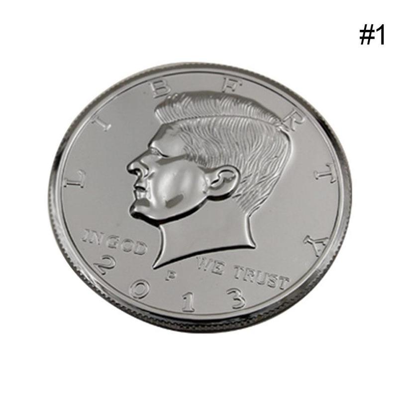 Silver/Gold Color Jumbo Magic Coin Half Dollar 73mm Top Magic Tricks Magician Gimmick MSW1850: Silver