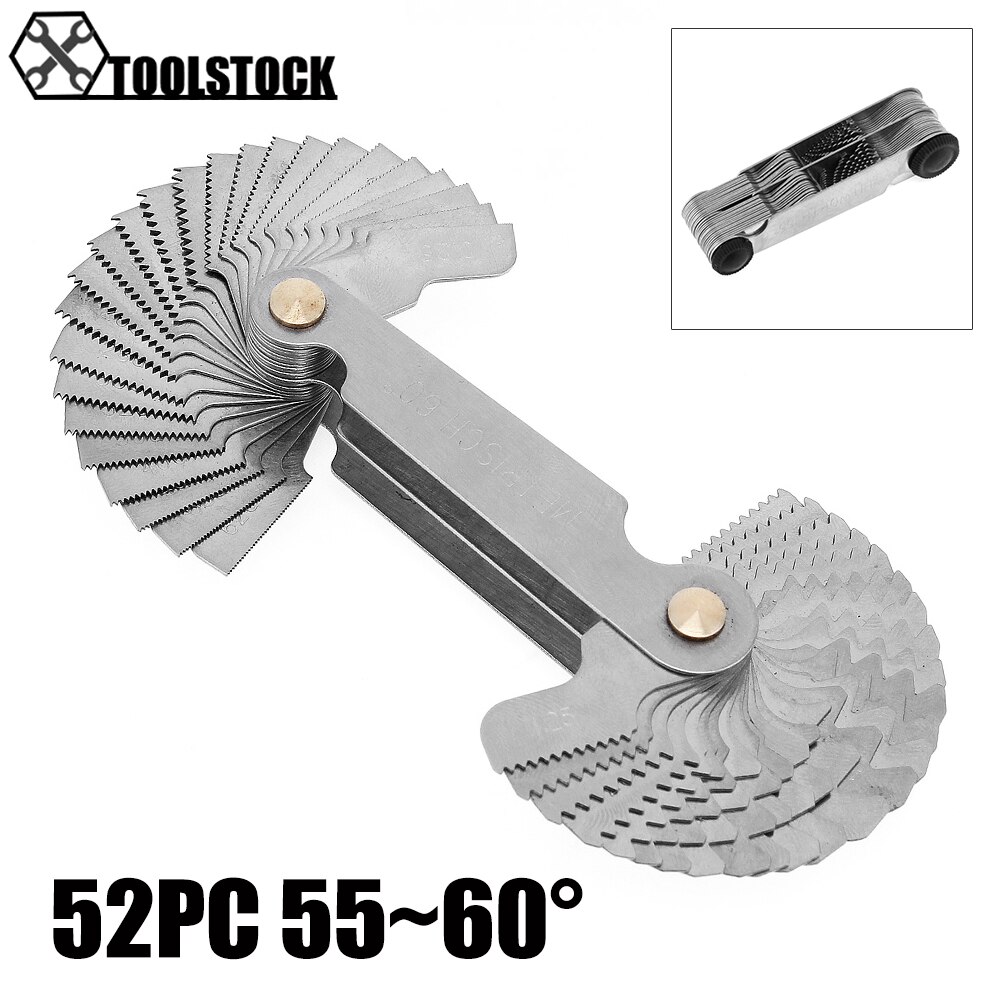 60 Degree Whitworth Metric Inch Thread Plug Gauge Gear Tooth Screw Pitch Gauges Measuring Carbon Steel For Measuring Tool: 51pcs