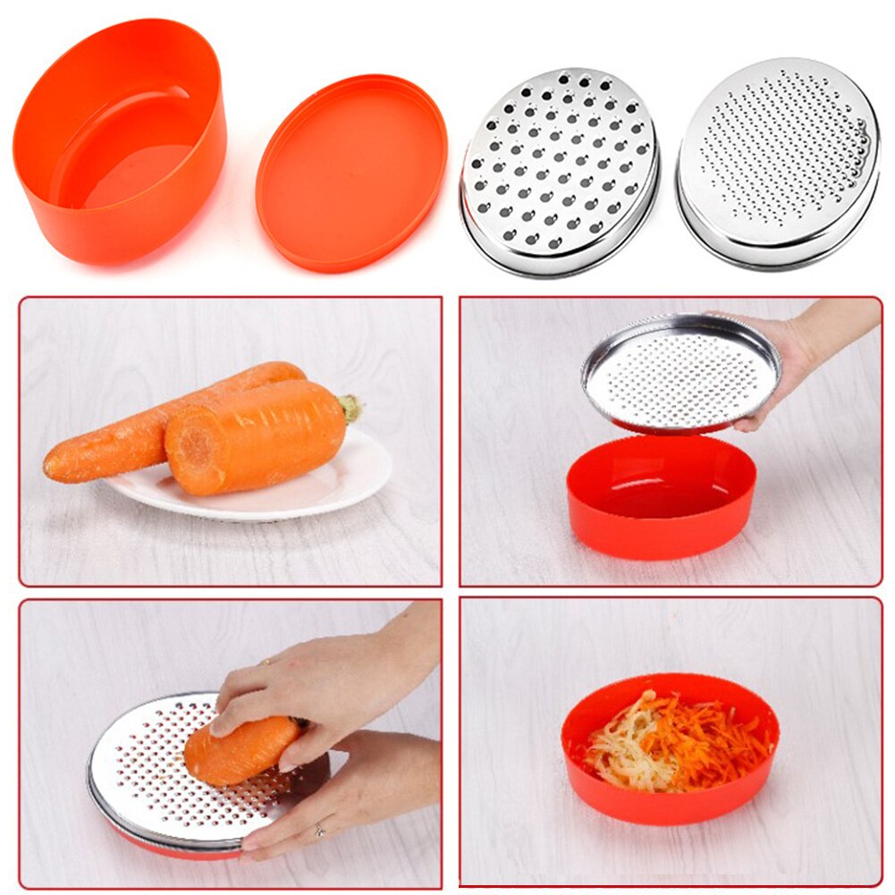 Stainless Steel Cheese Grater Oval Box Easy Clean Fruits Container Kitchen Practical Efficient Vegetables Multifunctional Slicer