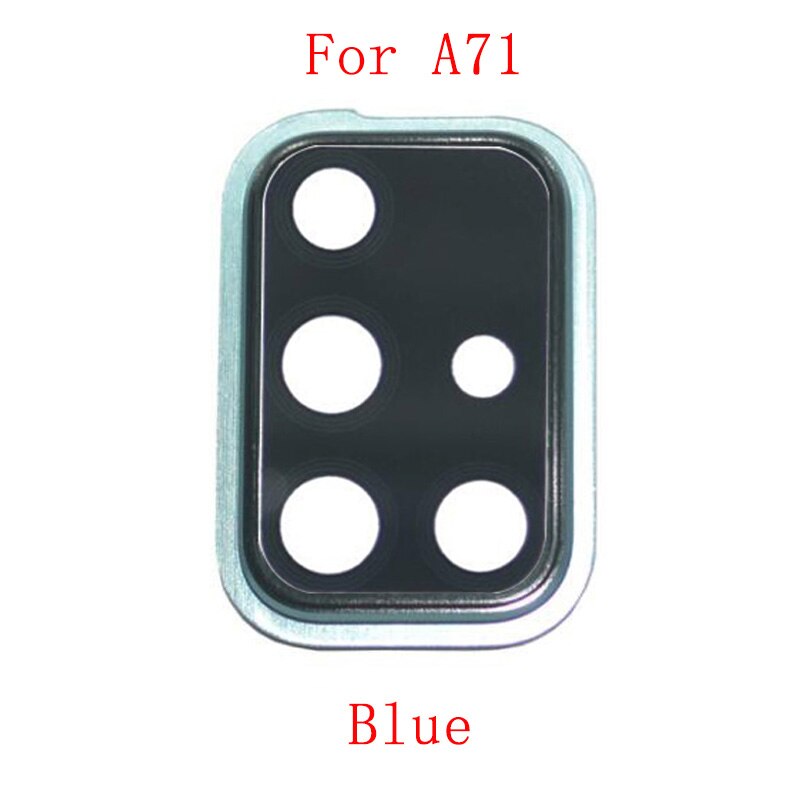 Verre d'objectif de caméra arrière avec cadre métallique, pour Samsung A71 A715F A51 A515F A31 A315F, pièces de rechange de réparation: For A71 Blue