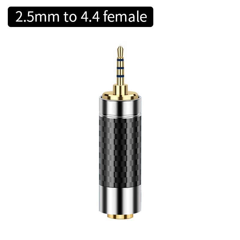 Vergulde hoofdtelefoonaansluiting 2,5 mm 3,5 mm 4,4 mm conversie Audio-adapter Stereo stekker Koolstofvezel audioconnector: green