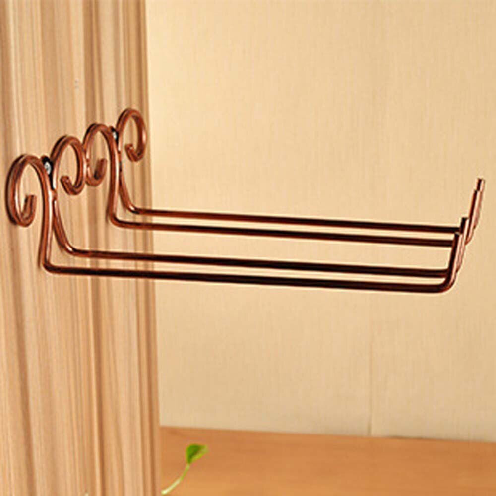 Porte-verre à vin en métal suspendu | Argent/or Bar simple/Double vin verres à vin, gobelet en verre, support inversé: double gold