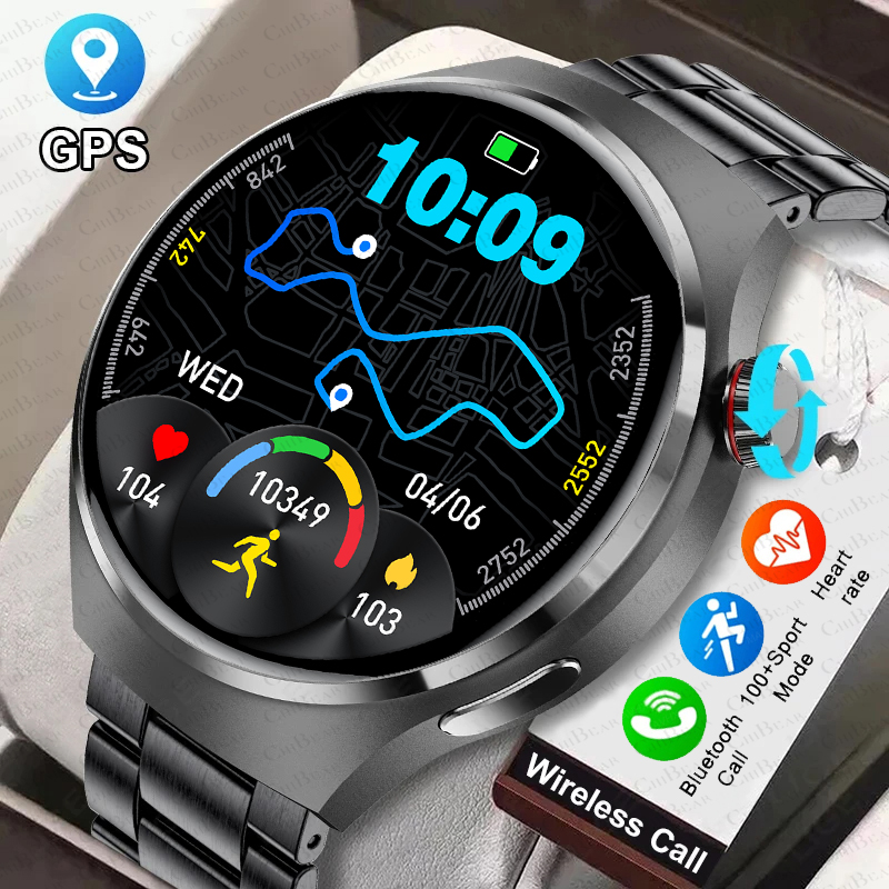 GPS ao ar livre chamada bluetooth smartwatch masculino 360*360 tela hd rastreador de fitness 150 + modo esporte homem smartwatch para huawei gt série