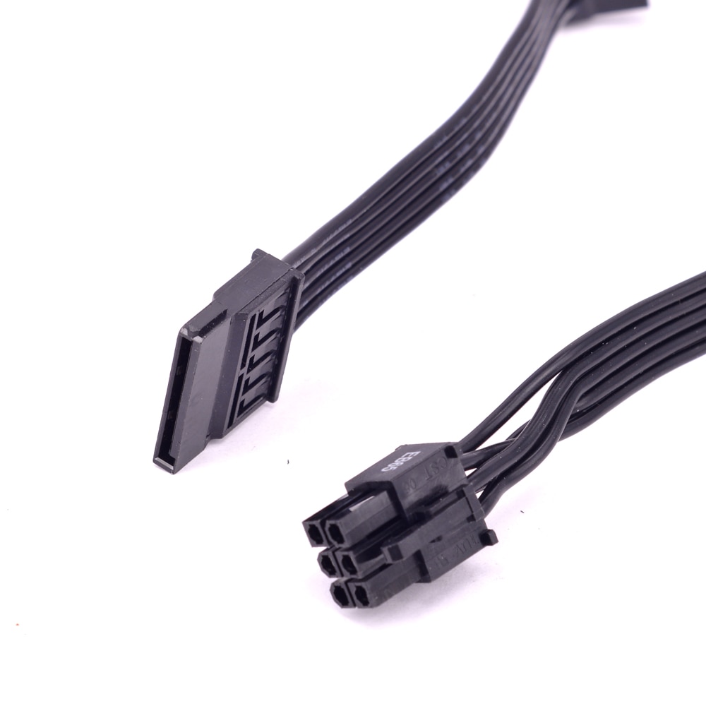 PCIe 6Pin Male to 2 / 3 / 4 SATA Power Supply Cable for Seasonic Focus Plus Platinum FOCUS+ Series 850PX 750PX 650PX 550PX PSU