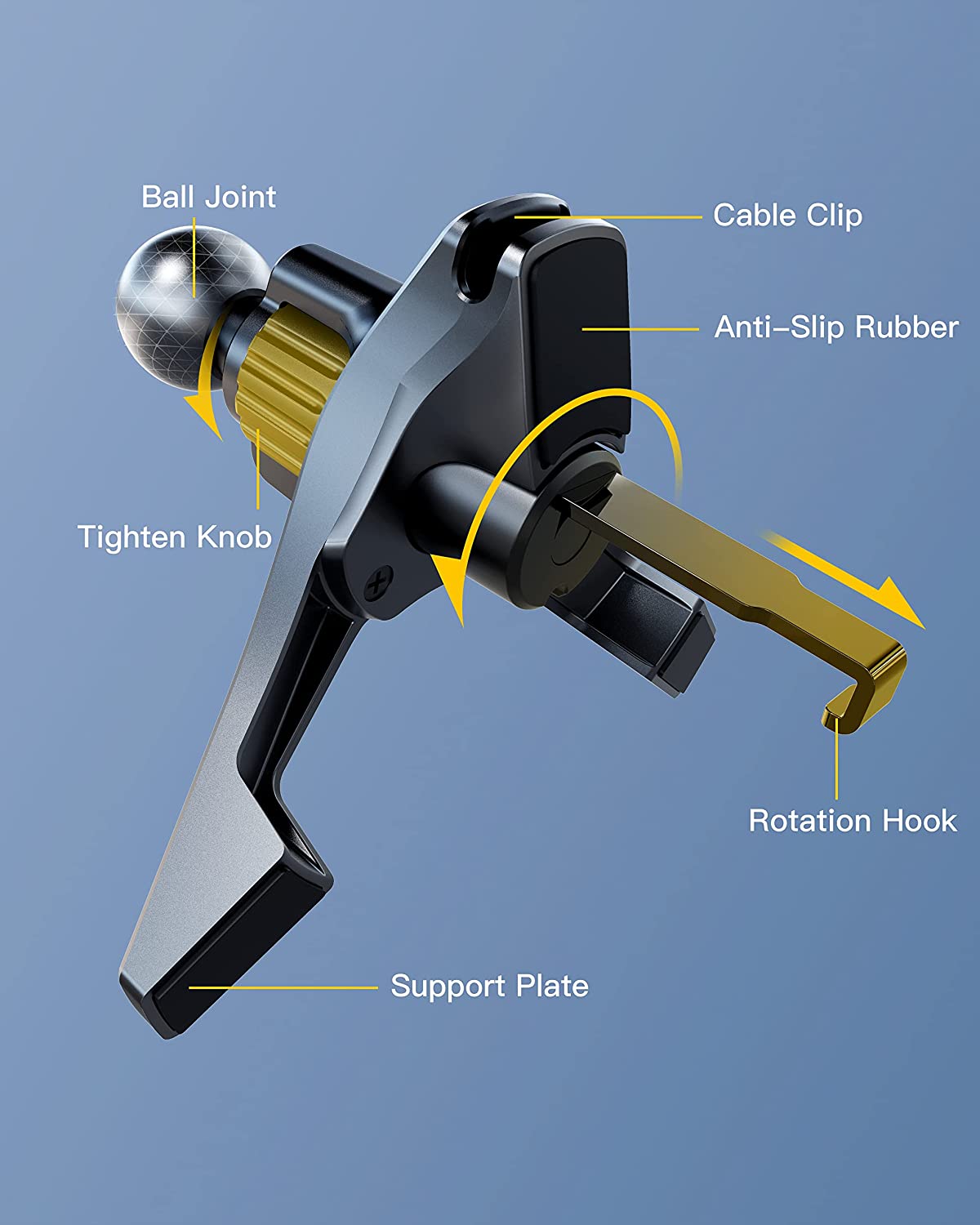 Upgrade Car Phone Holder Clips 17mm Ball Head Car Air Vent Clip Mount Car Air Outlet Hook Clamp for Magnet Mobile Phone Support