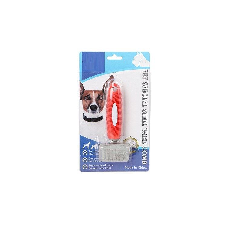 Dog Hackle Cleaning Comb Cat Carding Dog Deshedding Tools Pet Accessories Chihuahua Puppies Hair Tidy Comb Cat Pet Products: Red / S