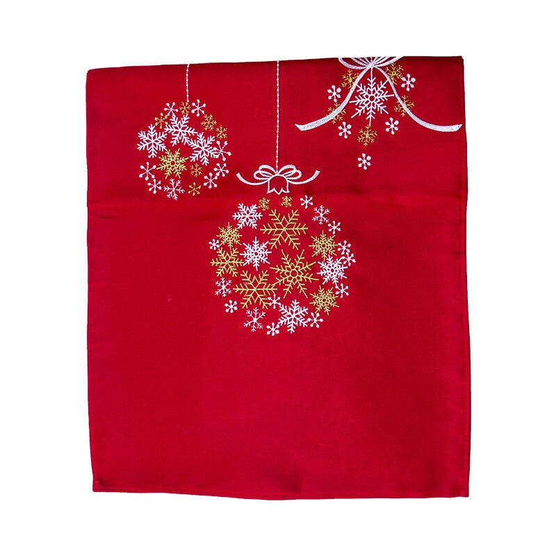 Julbord löpare xmas dekoration festlig röd snöflinga träd älg tyg: Snöflinga