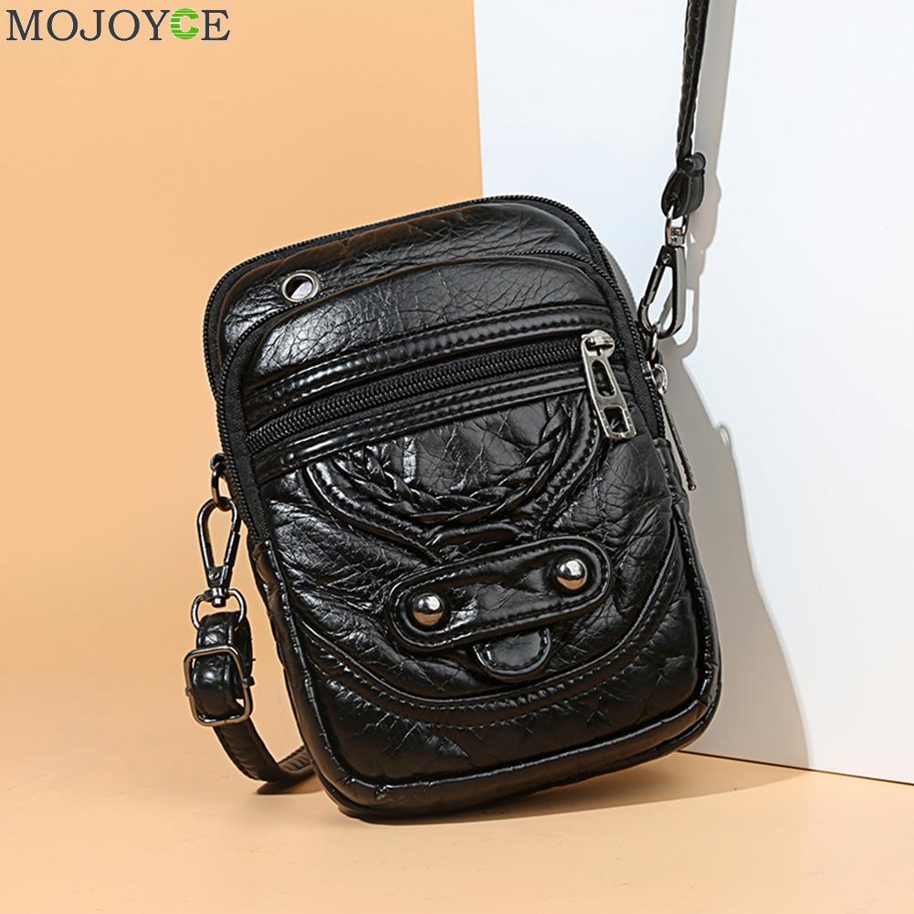 Retro PU Leather Shoulder Bag Women Solid Color Purse Ladies Travel Phone Pouch Classic Crossbody Shoulder Bag