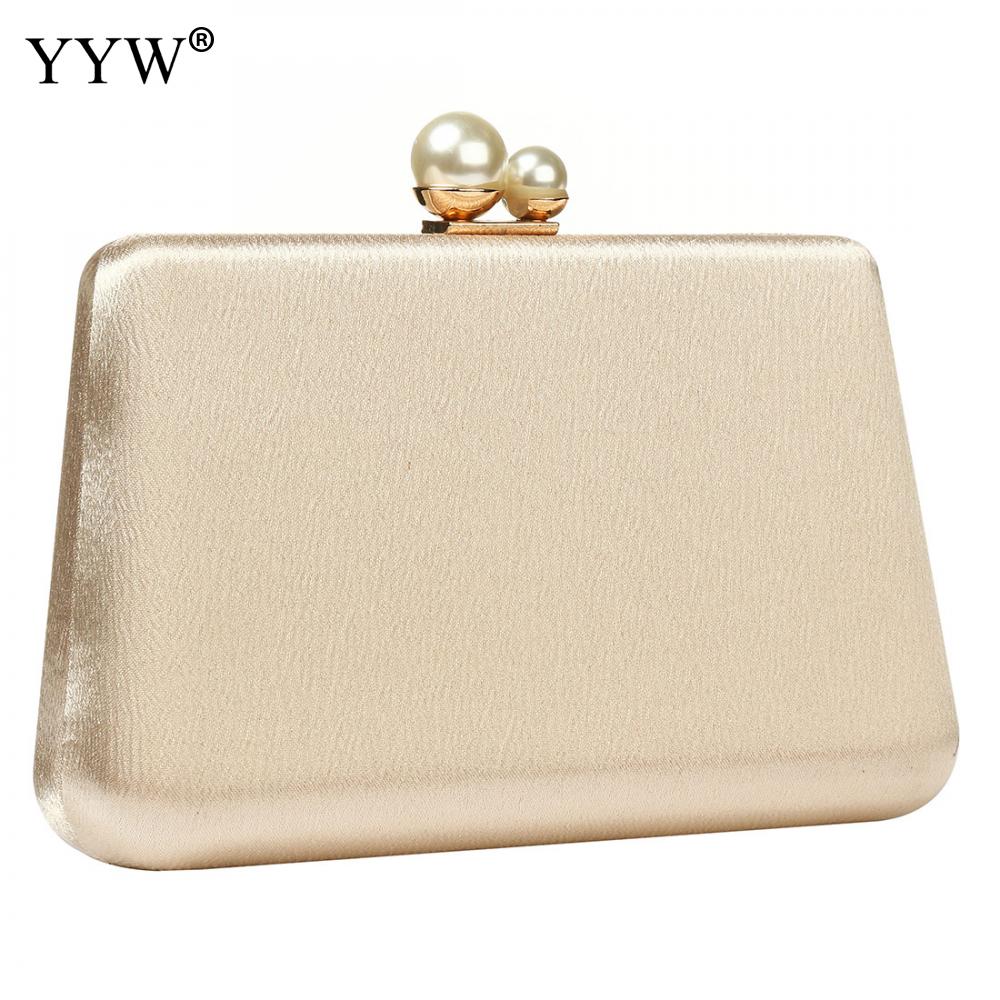 Golden Women Dinner Bag Simple Buckle Bag Handbag Wedding Dinner Party Chain Shoulder Bag Women Evening Bags