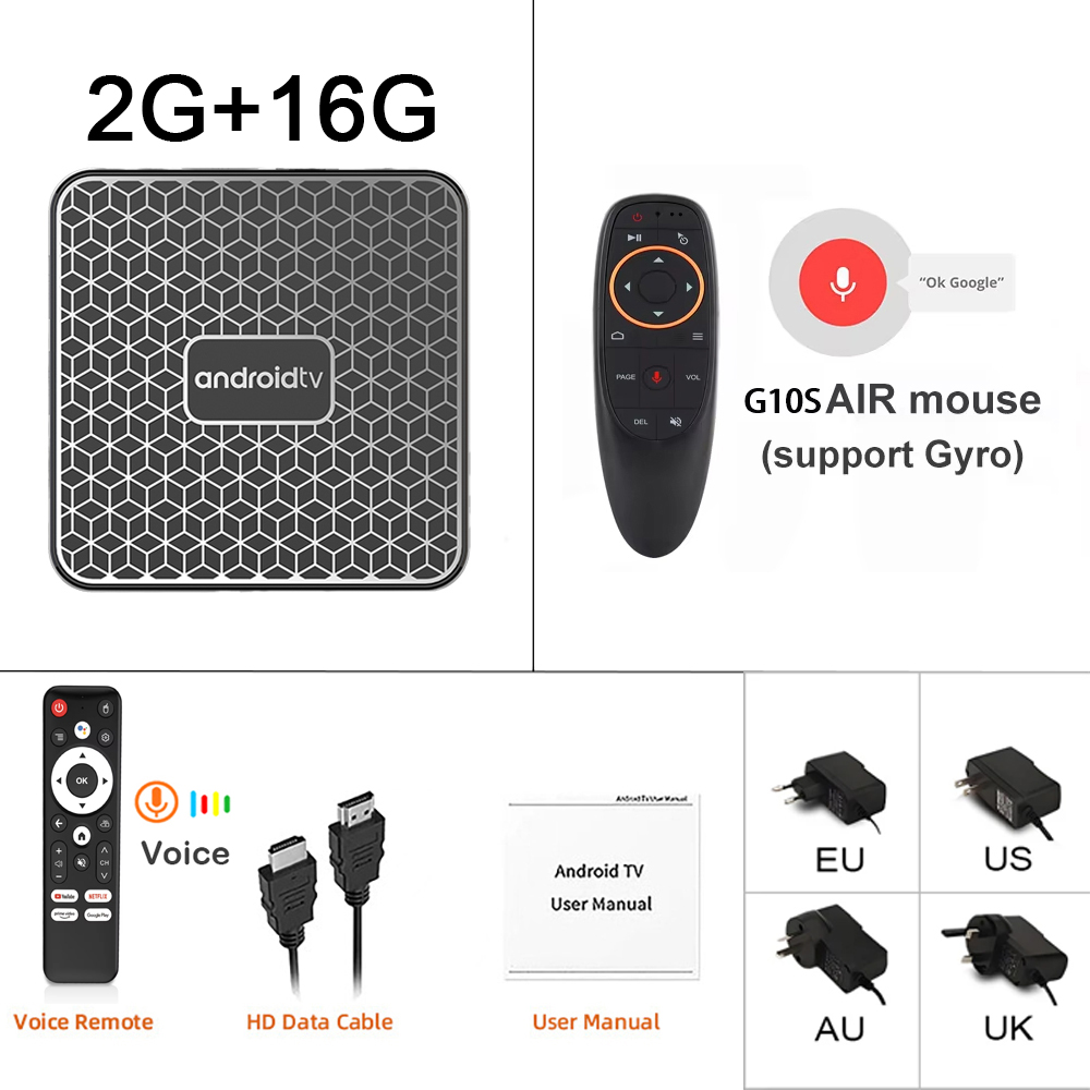 Caixa de TV Inteligente Android 16 T8S RK3518 8GB 128GB Dual WiFi6 BT5.4 Assistente de Voz Google 4K HDR Media Player Caixa de TV Muito Rápida: Rosa / Plugue EUA 100V-240V