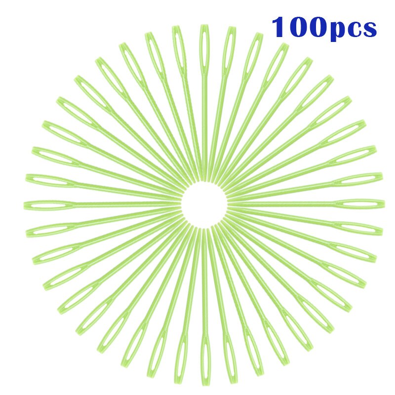 100Pcs Bodkin Grote Naalden Gold Eye Pins Borduren Tapestry Hand Naald Gereedschap Wol Diy PIN11: 6. green