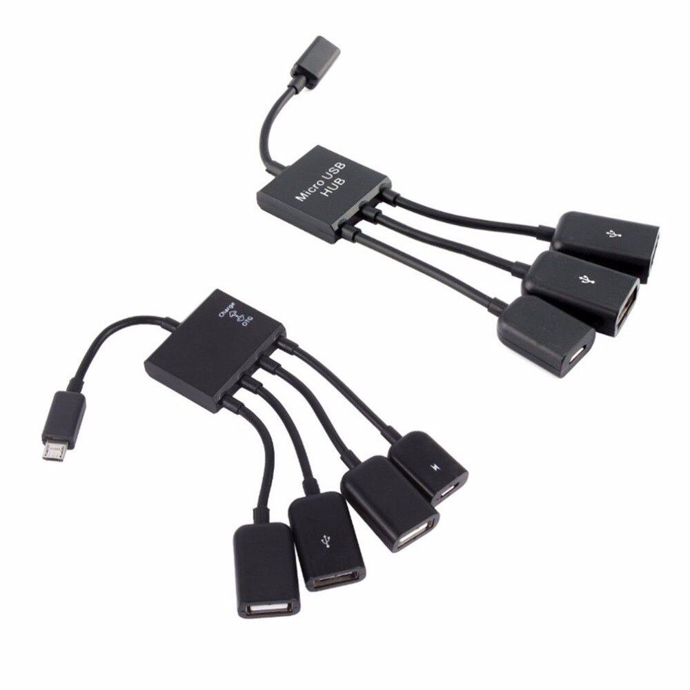Micro USB Hub OTG Connector Spliter 4 Poorten Power Oplaadbare Oplaadkabel Voor Smart telefoon Computer Tablet PC Data Draad