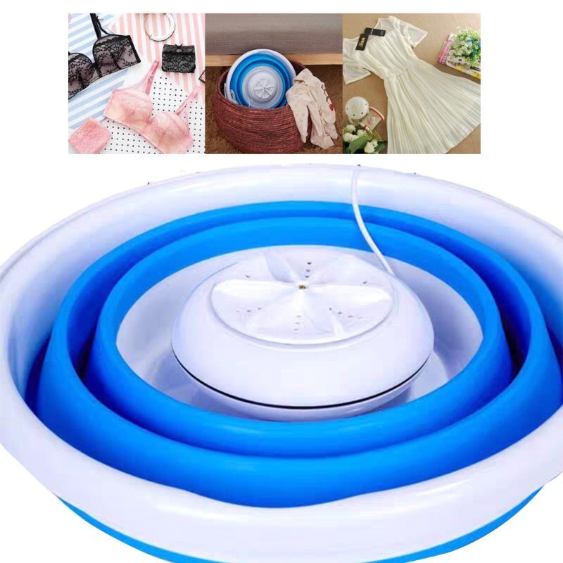 Sammenleggbar mini vaskemaskin roterende ultralyd turbiner vaskemaskin usb lading