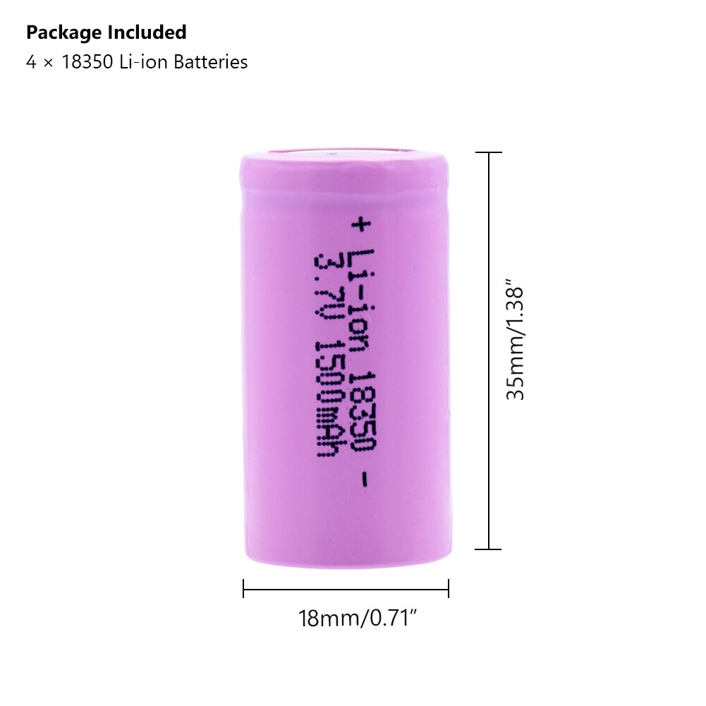1/2/4/6/8/10 Uds 18350 de de 3,7 V 1500mAh baterías de Li-ion recargable 18350 batería de litio Max 10A para las linternas