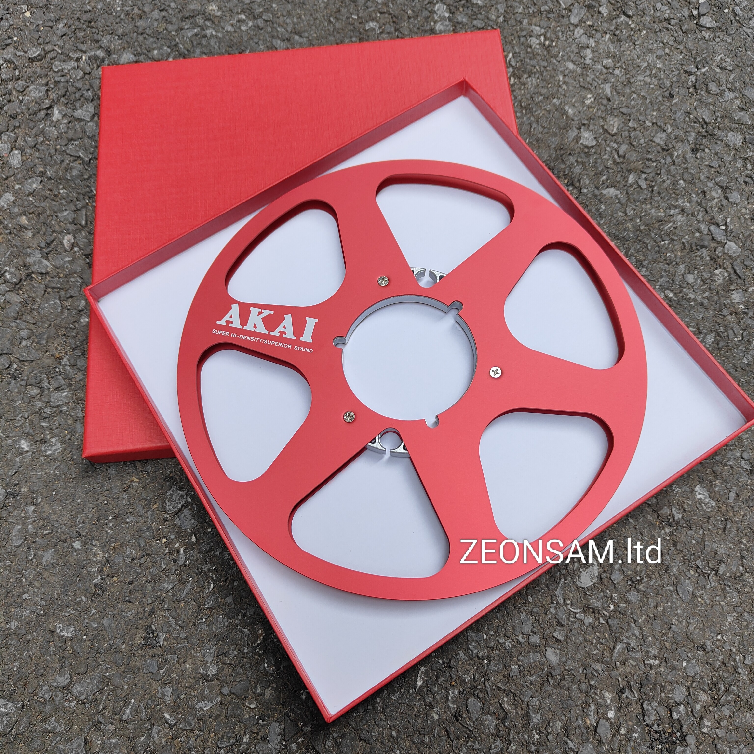 AKAI 10.5" X 1/4" Inch Empty Tape Reel Aluminum Reel to Reel Empty Take up Reel: Red