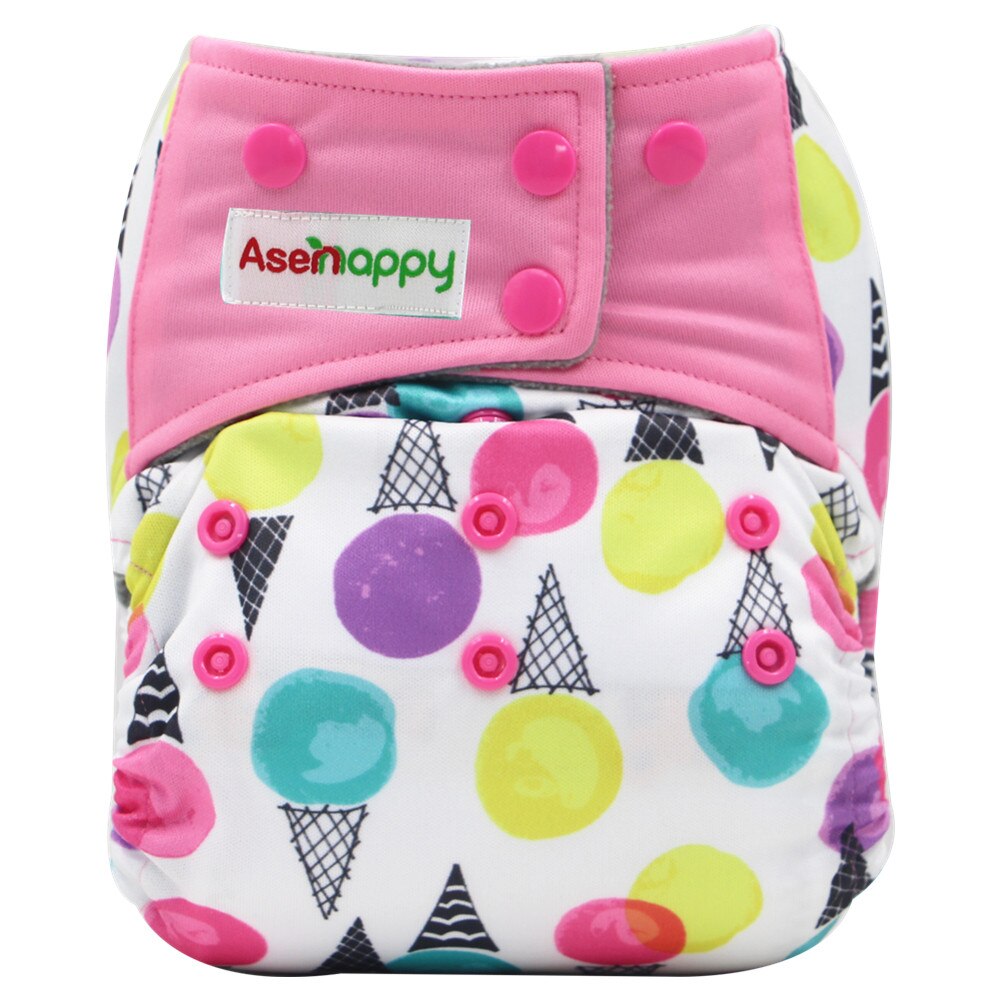 AIO-pañal de bebé con inserto para uso nocturno, pañal de tela impermeable, todo en uno, reutilizable, apto para bebés de 5 a 15KG, 1 Uds.: 037