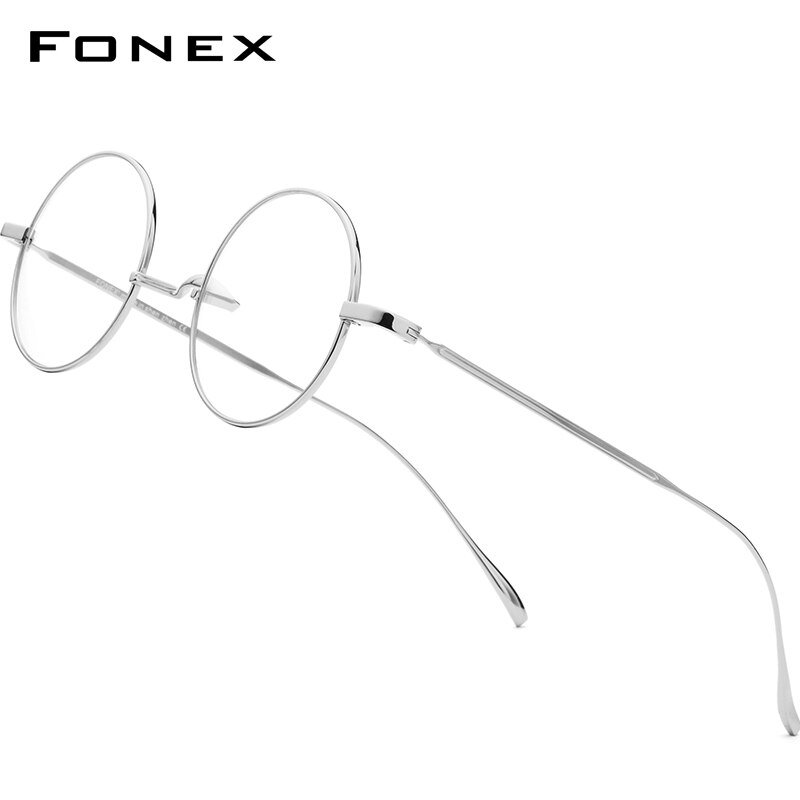 FONEX Titanium Eyeglasses Frame Men Ultralight Retro Women Round Myopia Optical Prescription Glasses Vintage Eyewear 9120