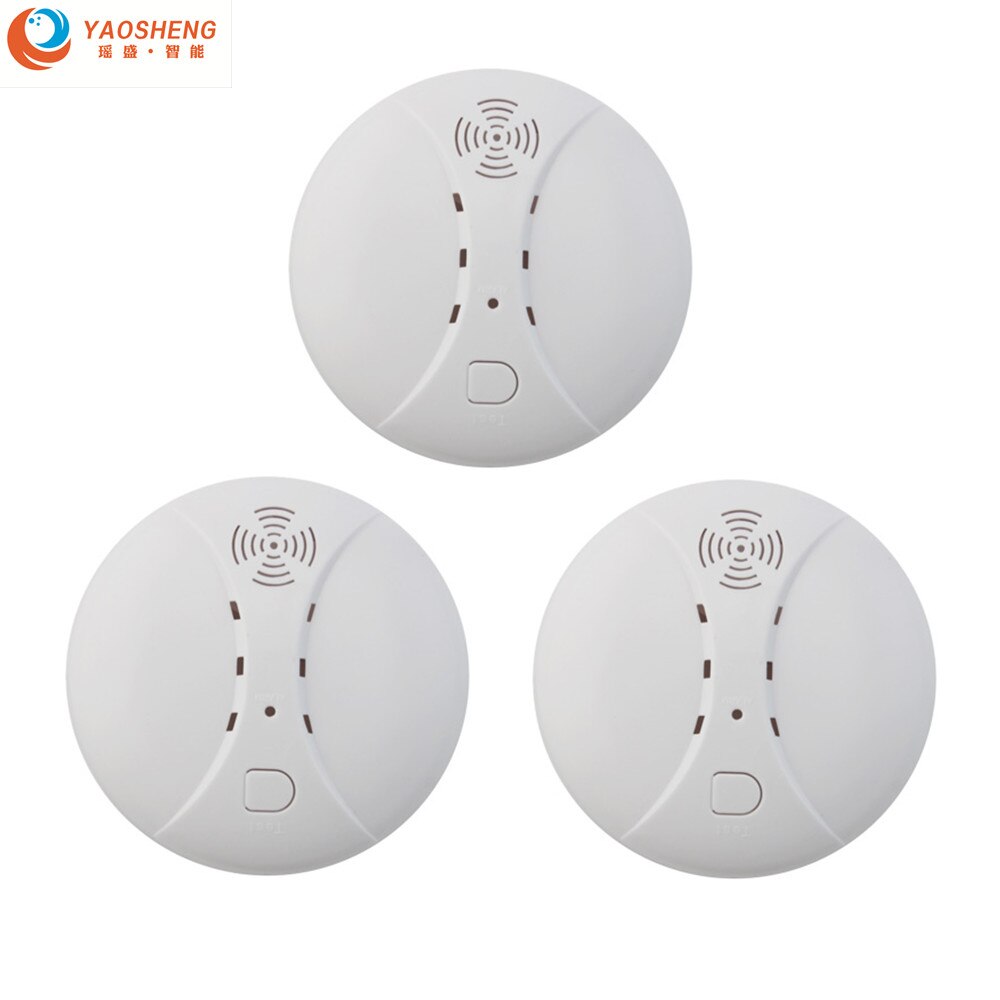 High Quatity 433MHZ Wireless Fire Alarm Sensor Fire Protection Smoke Detector for Indoor Kitchen Home Alarm Security System: 3pcs