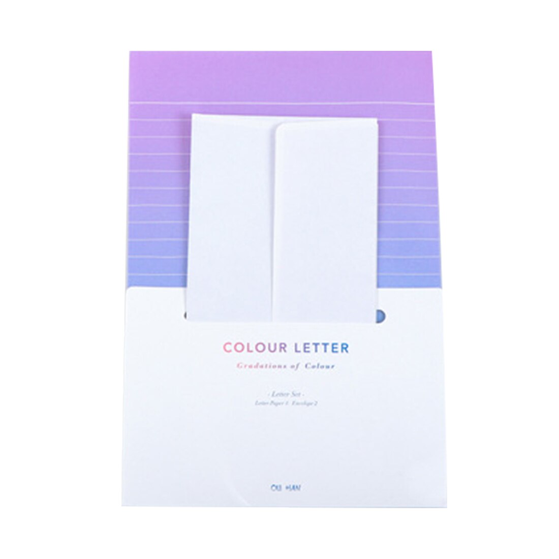 FangNymph Kawaii dégradé enveloppes mignon écriture papier ensemble de lettres pour enfants fournitures scolaires étudiant fournitures scolaires: purple