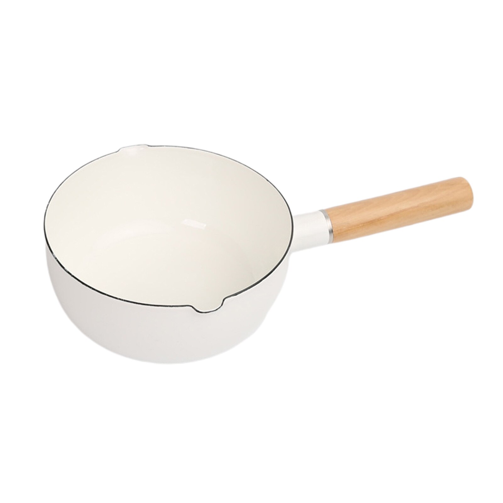 1.5L Enamel Milk Pan Cookware Non Stick White Milk Pot Saucer for Home Stoves All stoves , Including Induction