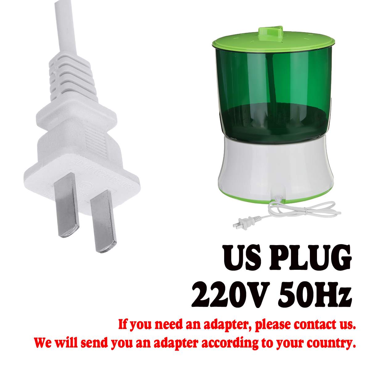 Machine automatique de germination de haricot deux couches nous Plug multifonctionnel maison Machine de bourgeon de germination contrôle Intelligent de micro-ordinateur