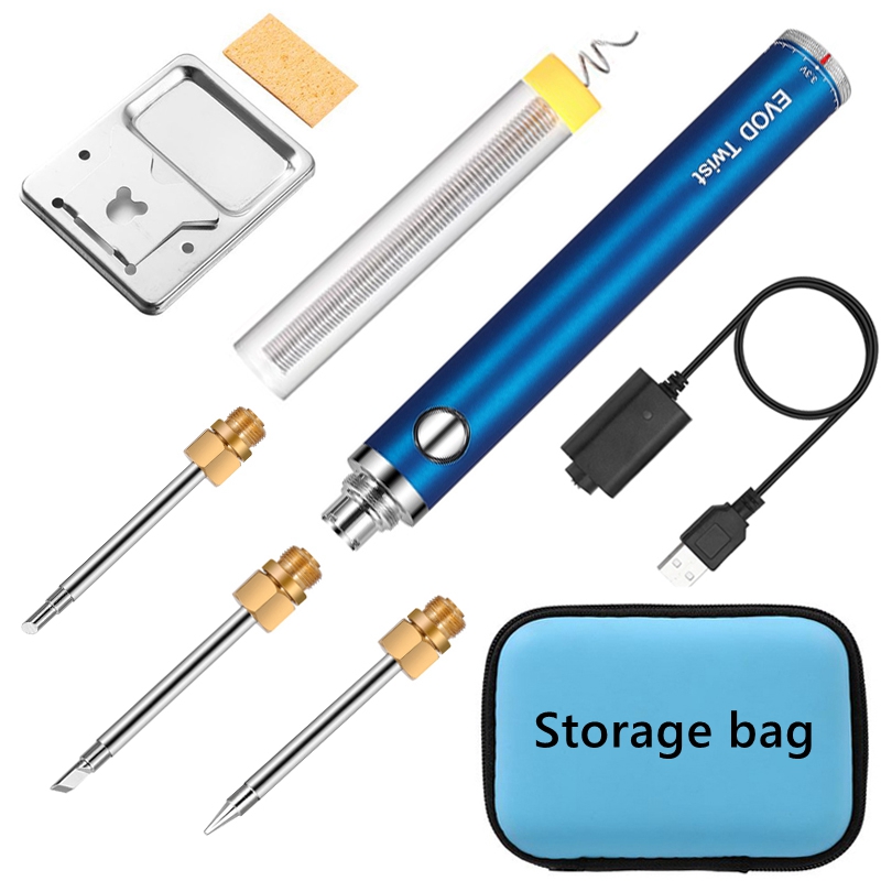 Wireless soldering iron portable rechargeable soldering iron usb soldering iron 510 interface soldering iron tip: Blue