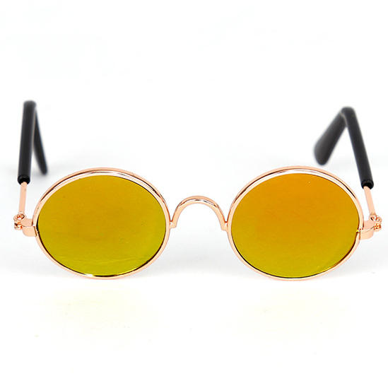 Leuke Vintage Ronde Kat Zonnebril Huisdier Foto's Rekwisieten Reflectie Brillen Bril voor Katten Kleine Hond Hond Kat Accessoires