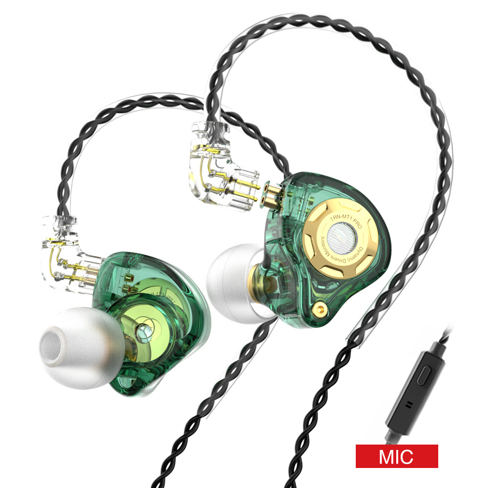 TRN MT1 Pro HIFI In Ear Earphone DJ Monitor Earphones Earbud Dynamic Sport Noise Cancelling IEM Headset TRN X7TA1ST1 For KZ Fiio: Greenwithmic