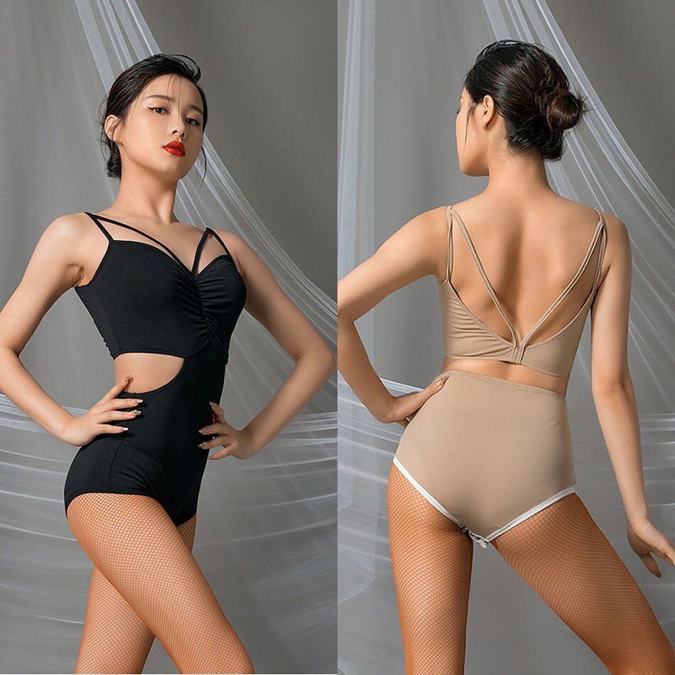Latein tanzen Kleid Frauen gestreift nackt zurück Schulter Latein tanzen Spitzen für Ballsaal Samba Tango chacha Tanzen Performamnce L1129