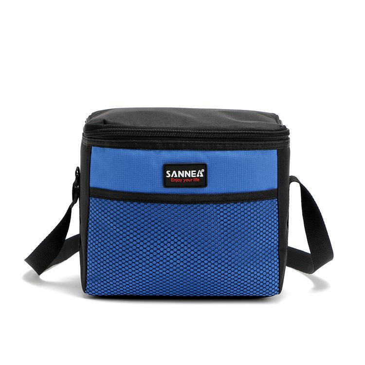 5L sac de pique-nique à une épaule sacs de pique-nique étudiant conservation de la chaleur/du froid sac de pique-nique de poche rouge bleu vert gris: blue