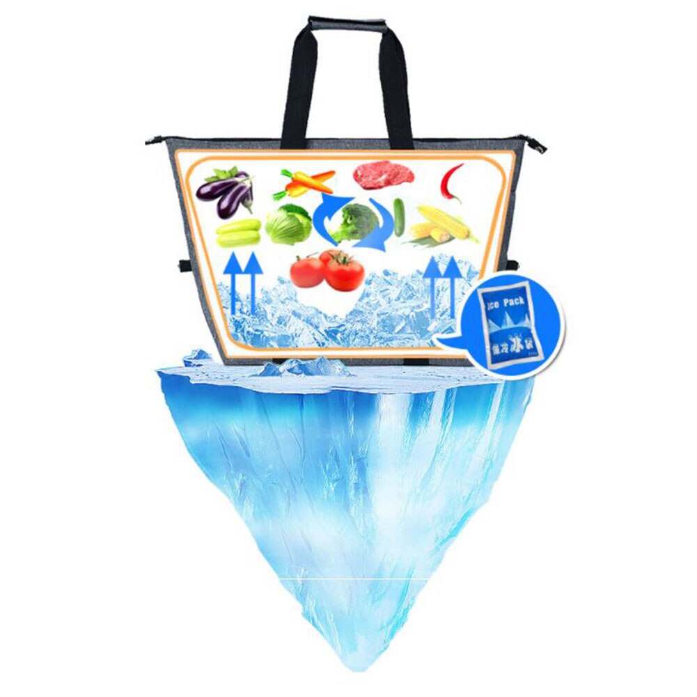 Bolsas reutilizables multiusos de tela Oxford, suministros de pícnic de gran capacidad plegables, paquete de hielo para actividades al aire libre, enfriador aislado