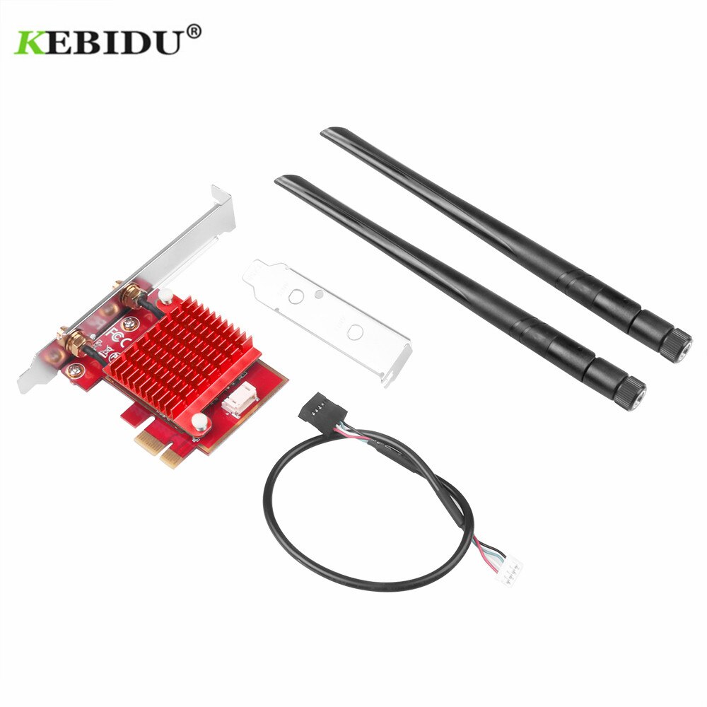 Kebidu 3000mbps ax200 802.11ax wifi 6 pci-e placa de rede bluetooth 5.0 sem fio wifi6 pci express antena wifi 5g adaptador txa083