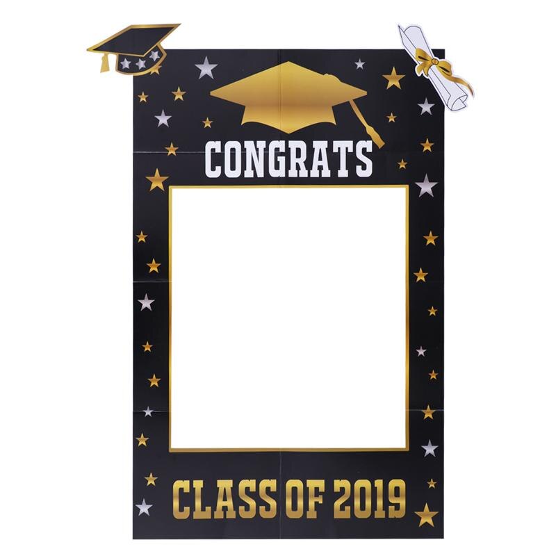 1pc Graduation Party Props Decorative Paper Photo Frames Picture Frames Graduation Photo Props for Graduation Masquerade Party: 2019