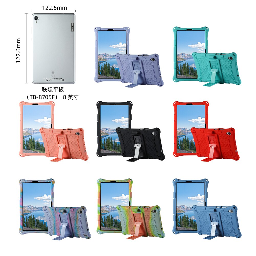 Pokrowiec na Lenovo Tab M8 TB-8505F TB-8705X miękki silikonowy pokrowiec na Tablet z podstawką do tabletu lenovo m8 M 8
