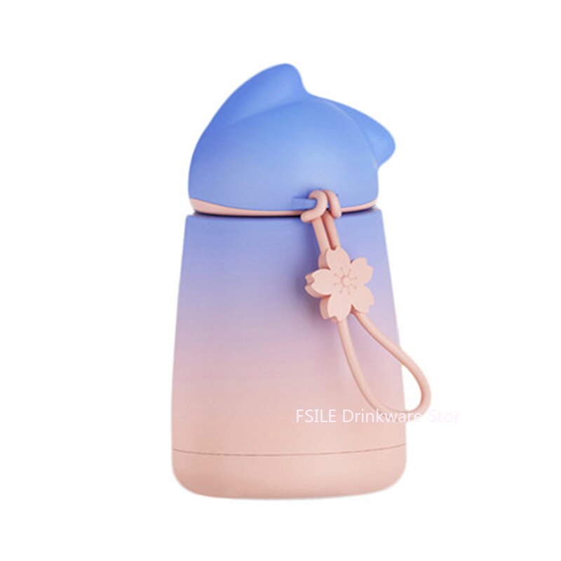 Termo de acero inoxidable para Gato , taza térmica para bebé, botella de agua para niño, termo de gato de dibujos animados, termos para niño: blue 1